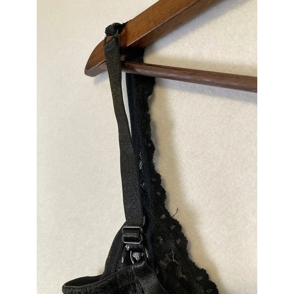 Romantic Smart & Sexy Womens 40D Black Floral‎ Lace Unlined Underwire Bra 85045